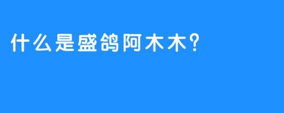 什么是盛鸽阿木木？