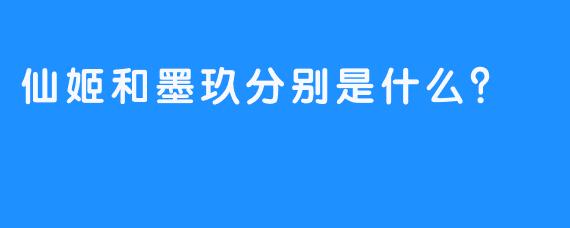 仙姬和墨玖分别是什么？