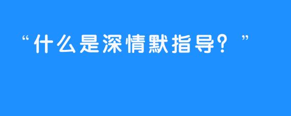 “什么是深情默指导？”