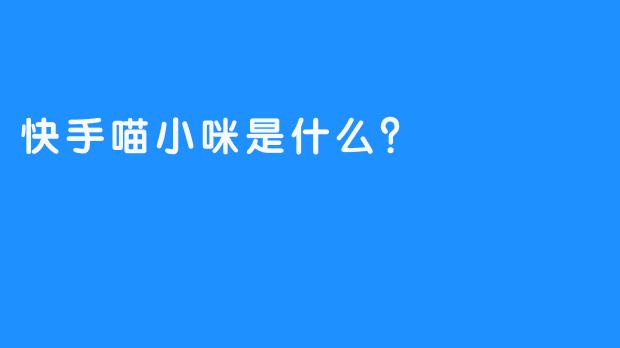 快手喵小咪是什么？