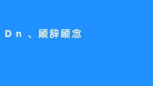 深入探讨Dn、顾辞顾念的重要性