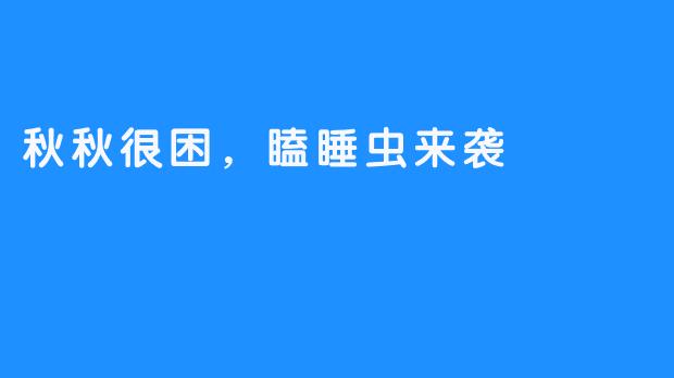 秋秋很困，瞌睡虫来袭