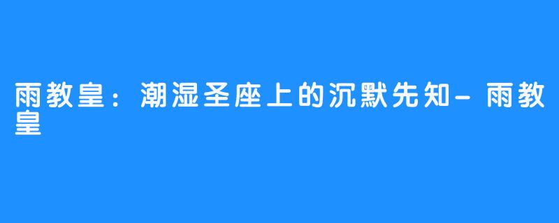 雨教皇:潮湿圣座上的沉默先知-雨教皇