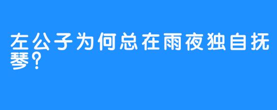 左公子为何总在雨夜独自抚琴？