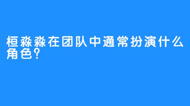 桓淼淼在团队中通常扮演什么角色？